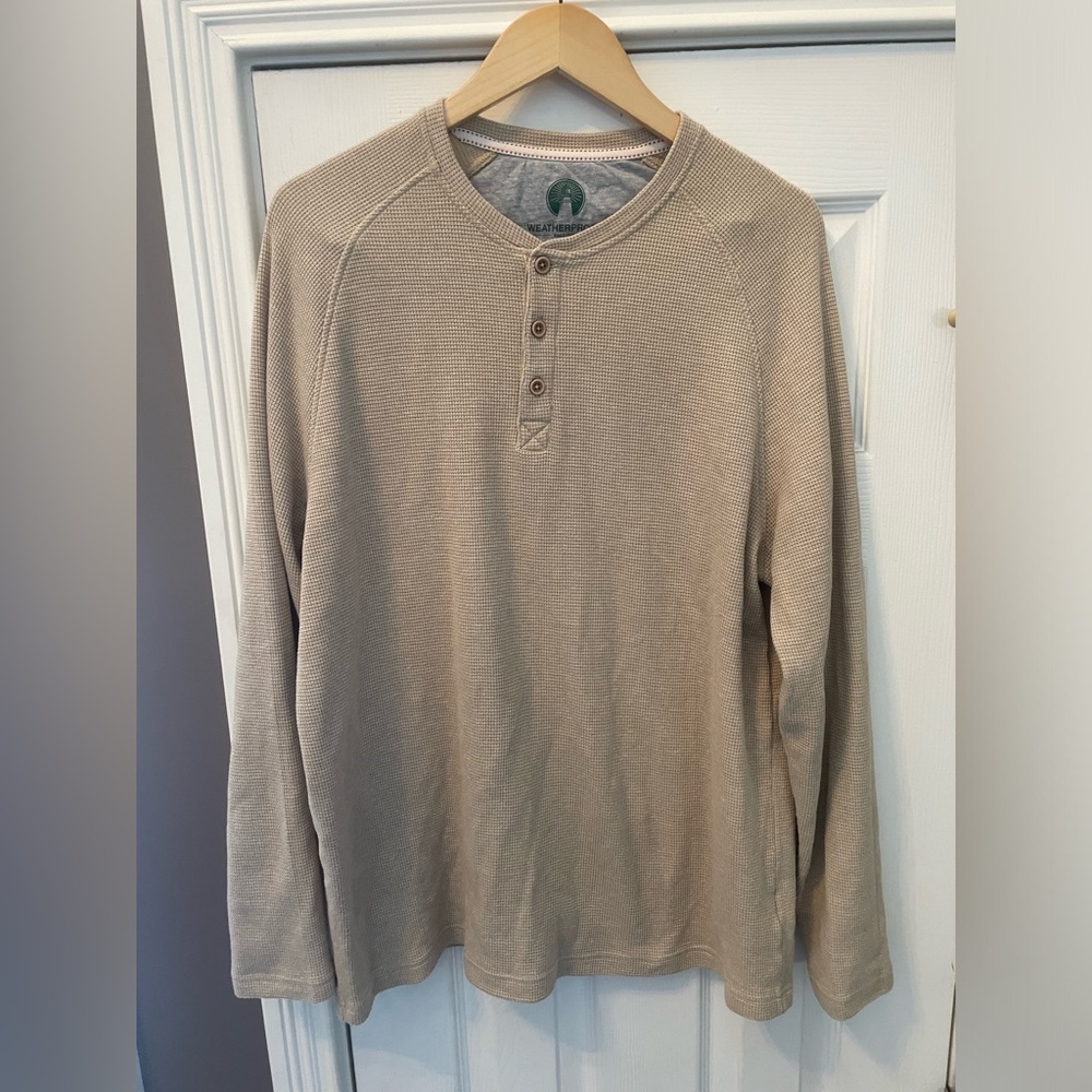 Weatherproof tan thermal long sleeve shirt